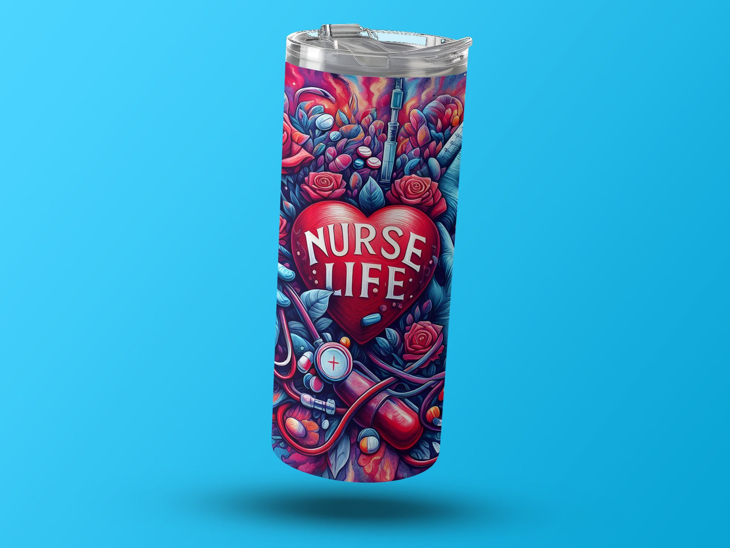 Nurse Life Heart Design Insulated Tumbler product