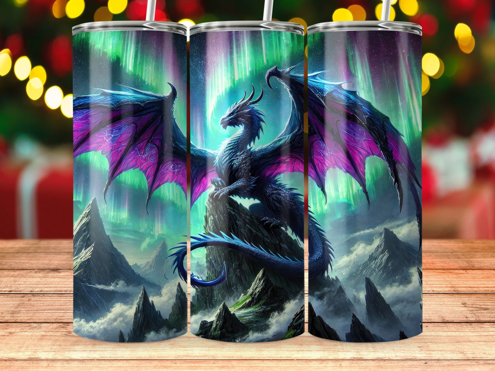 Majestic Dragon Northern Lights Design Tumbler product type
