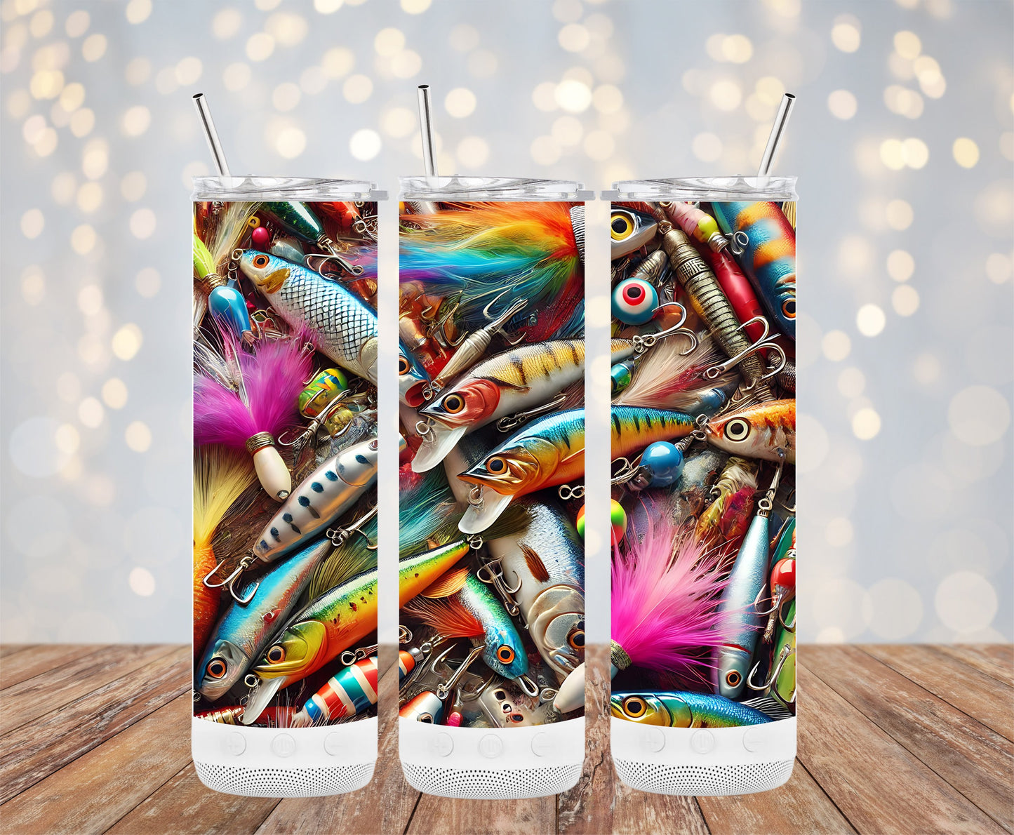 Colorful Fishing Lures Graphic Tumbler product