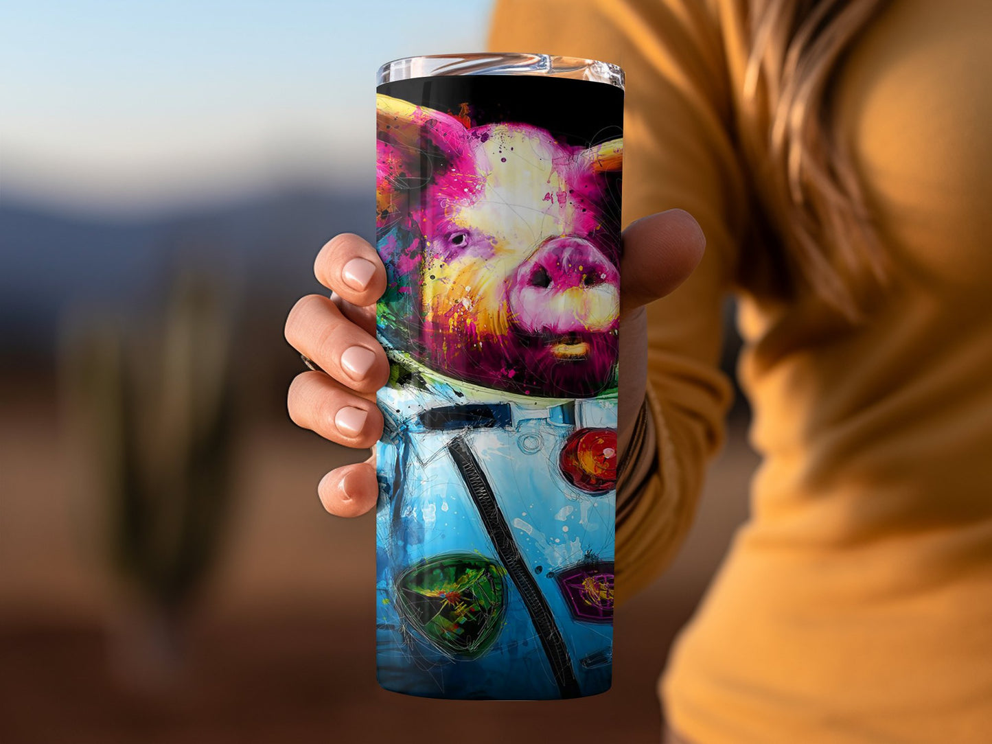 Colorful Pig Design Tumbler 20oz Drinkware product type