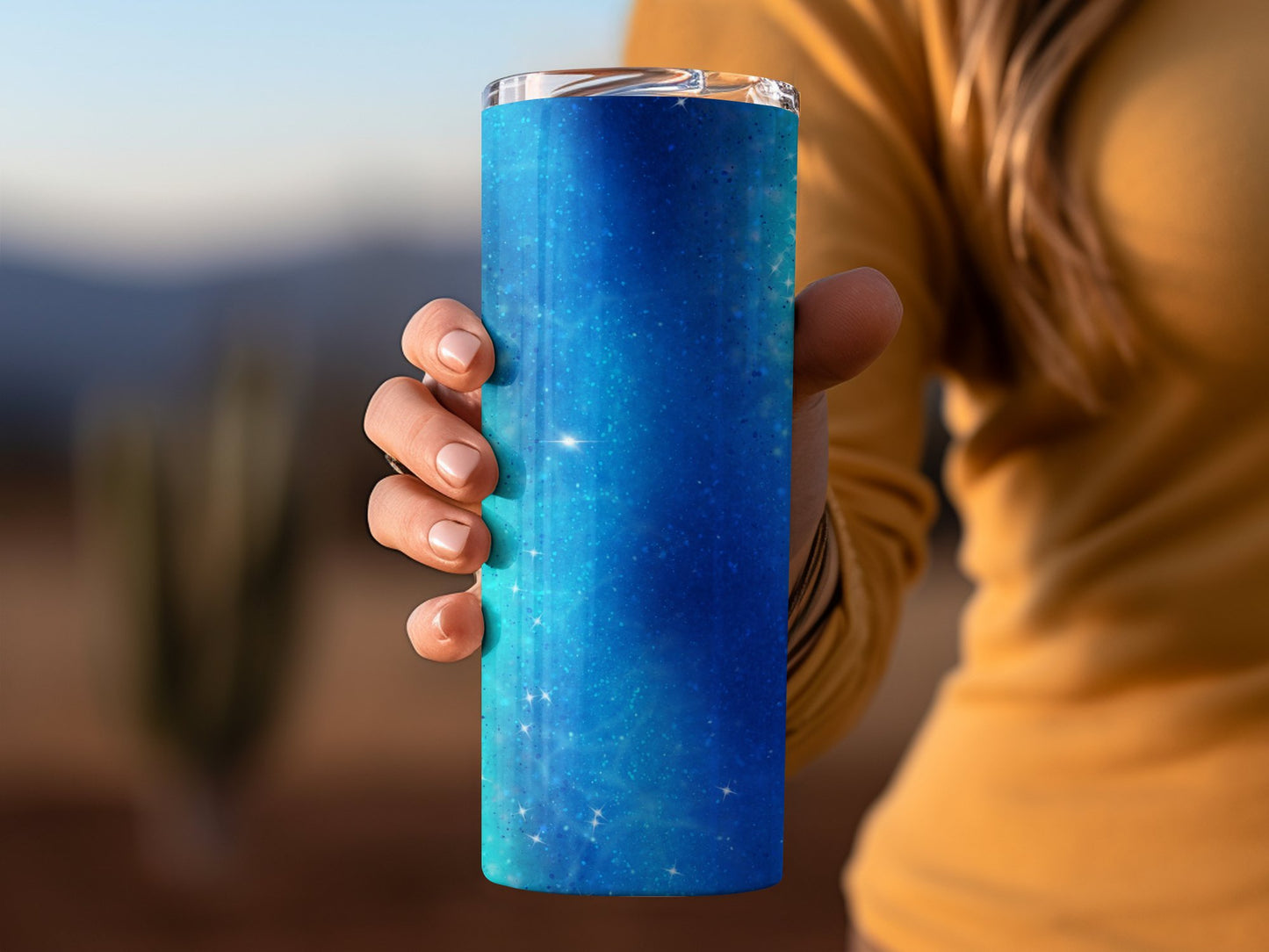 Sparkling Blue Galaxy Design Insulated Tumbler product