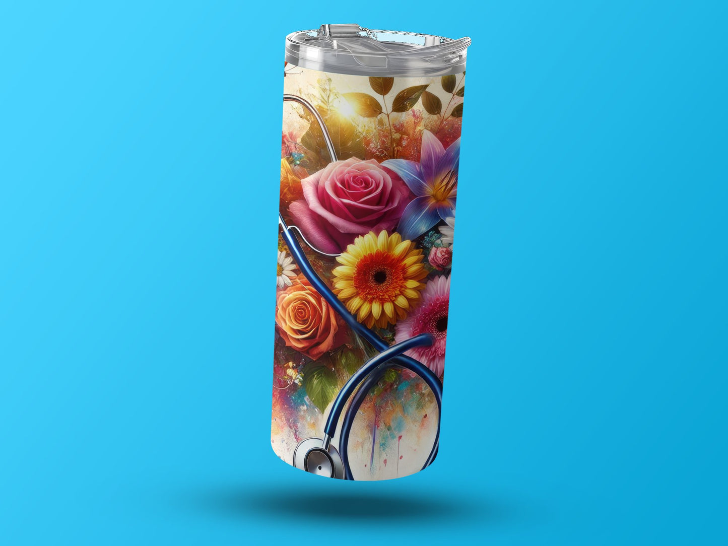 Floral Stethoscope Design Colorful Tumbler product