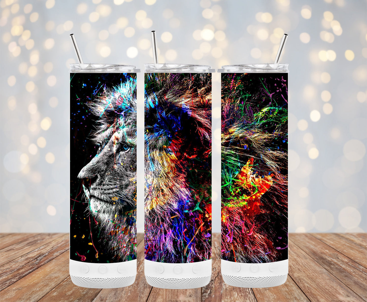 Vibrant Lion Abstract Design Insulated Tumbler product