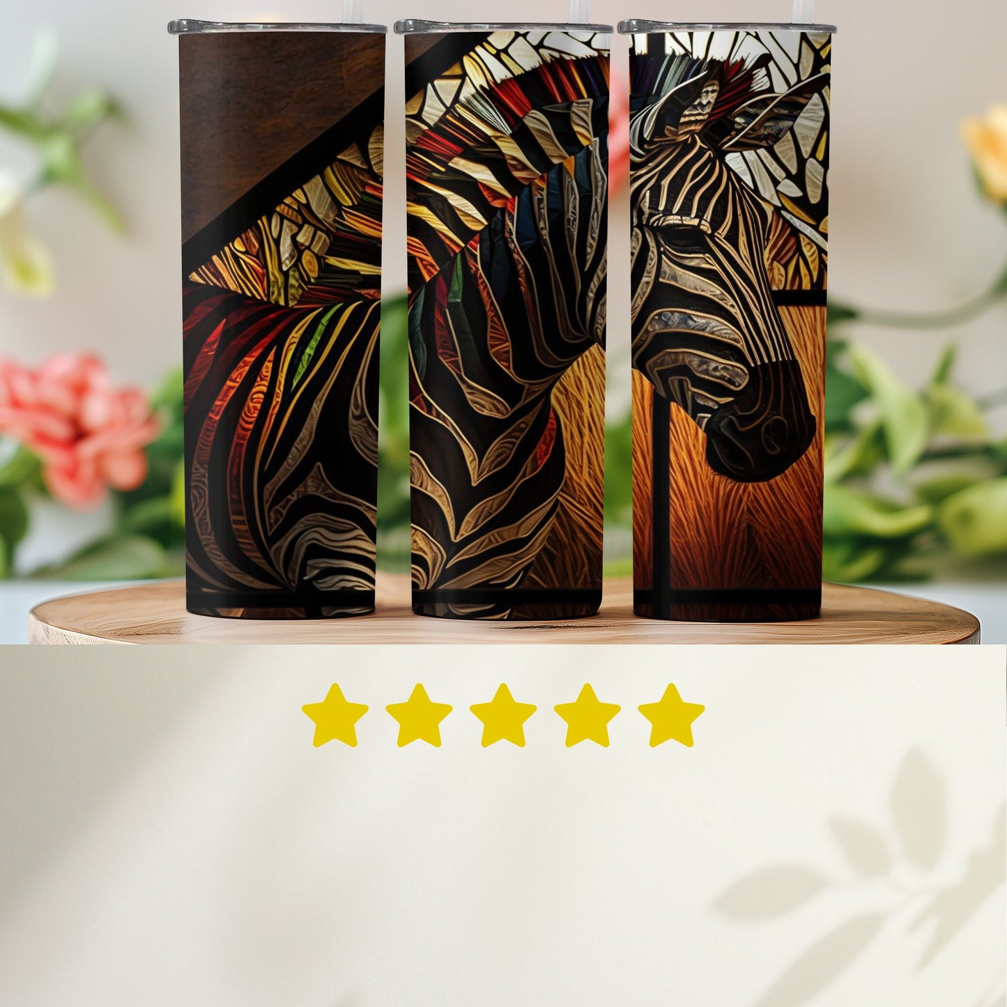 Vibrant Zebra Print Decorative Tumbler product