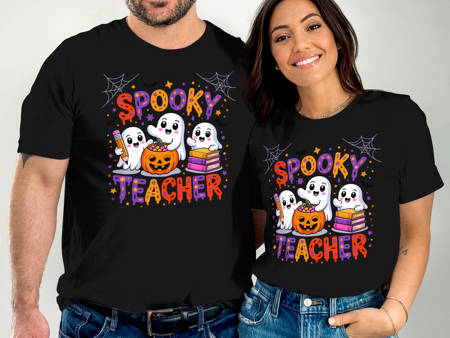Spooky Teacher Halloween Design Graphic T-shirt product type