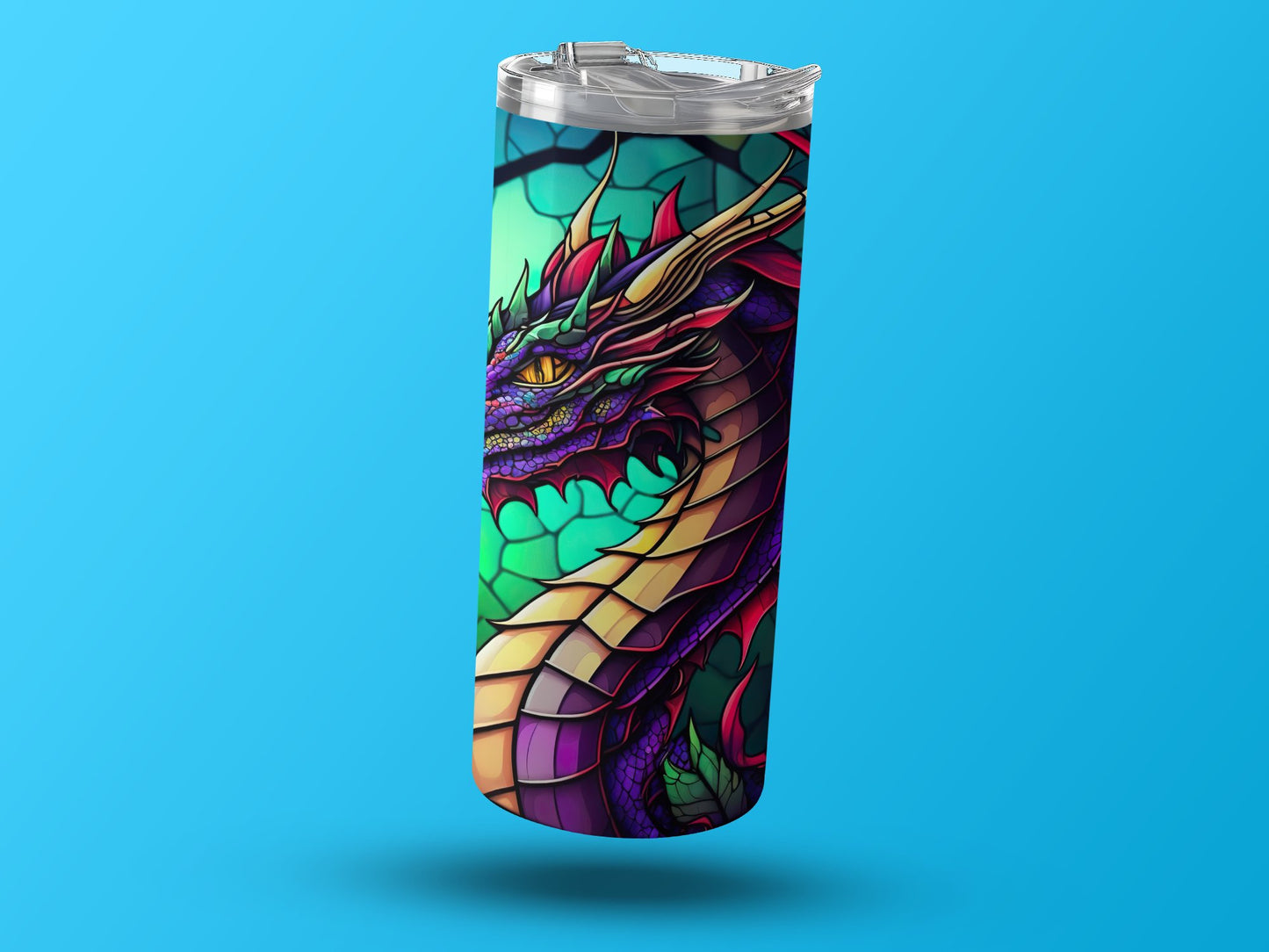 Colorful Dragon Stained Glass Tumbler Cup product