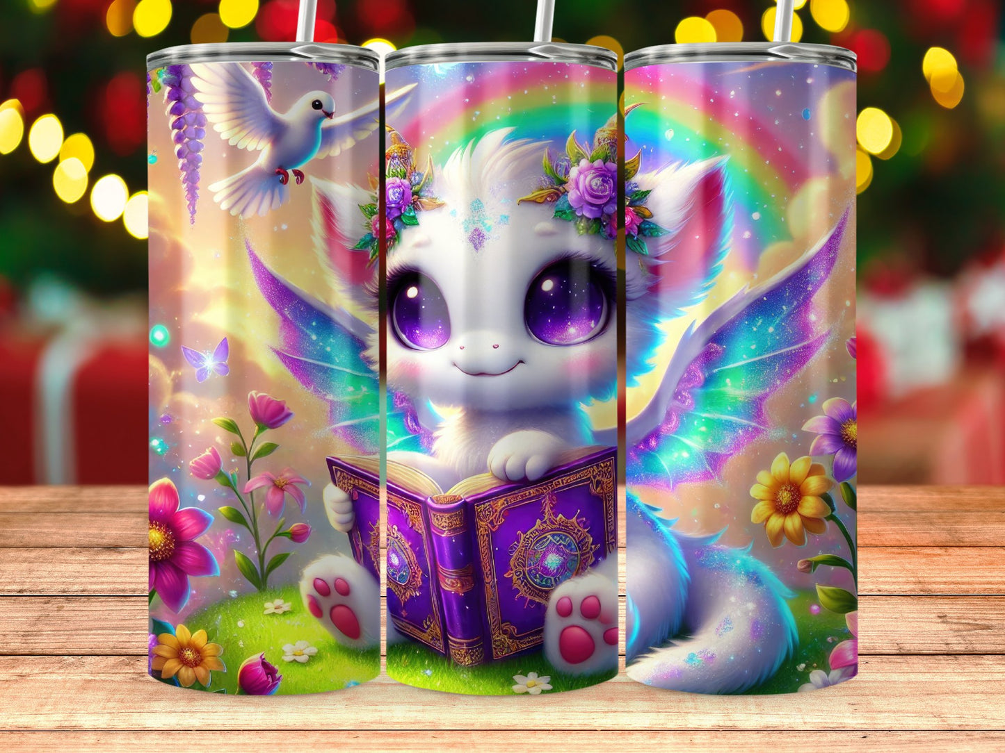 Cute Fairy Tale Cat Design Travel Tumbler product