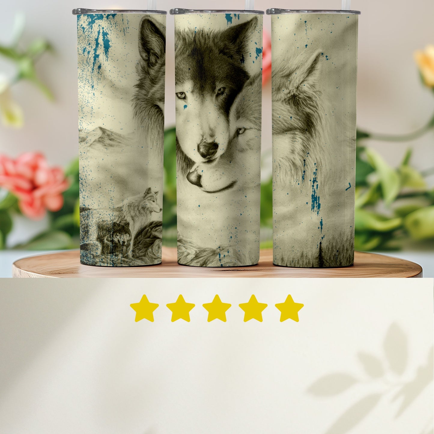 Wolf Love and Nature Art Tumbler product