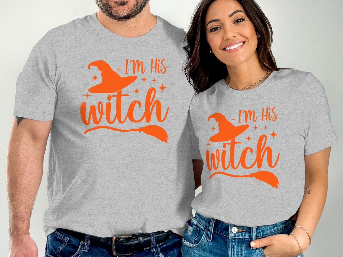 I'm His Witch Halloween Matching Couple Shirt product type
