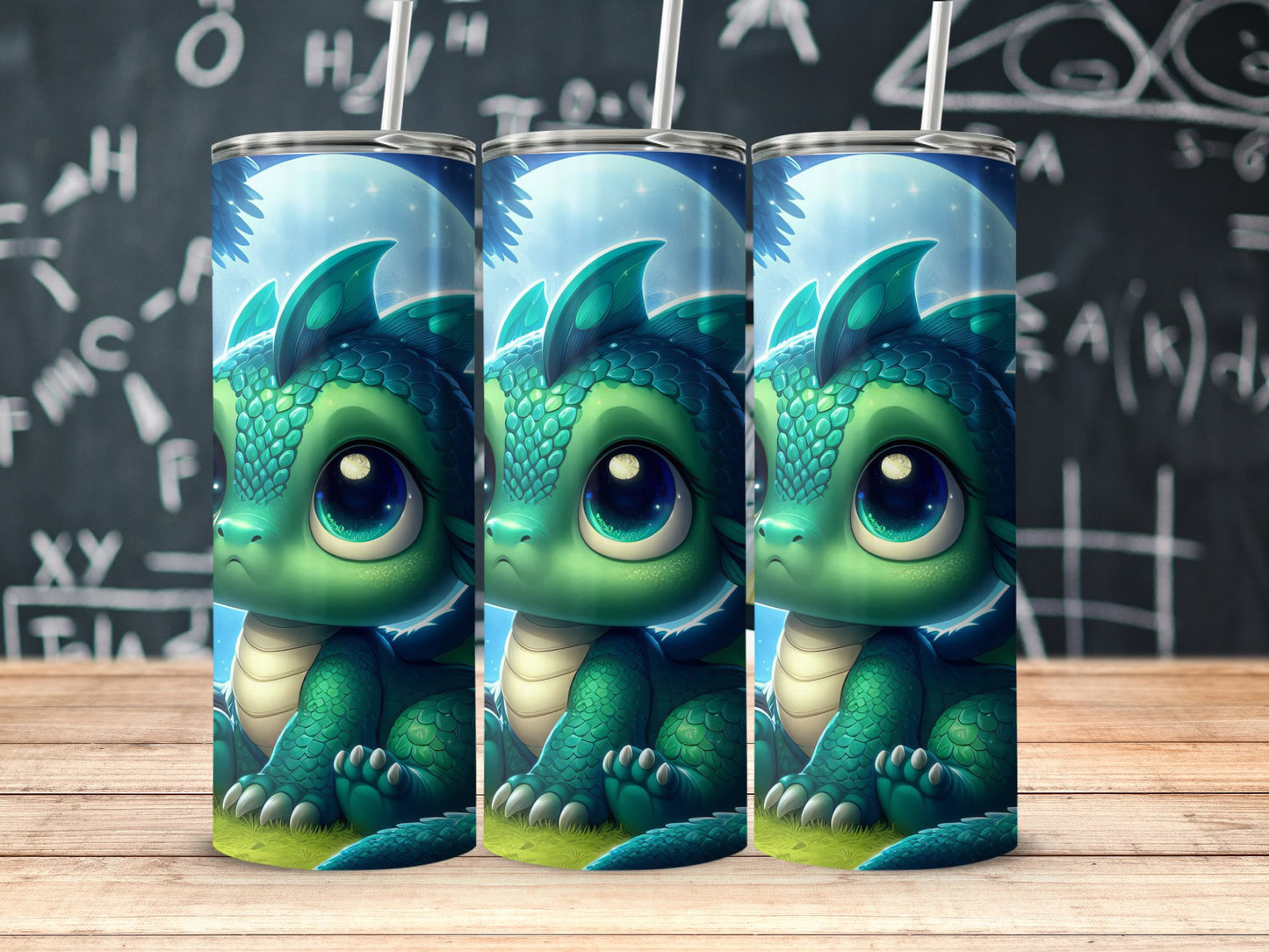 Cute Blue Baby Dragon Tumbler Fun Science Background product