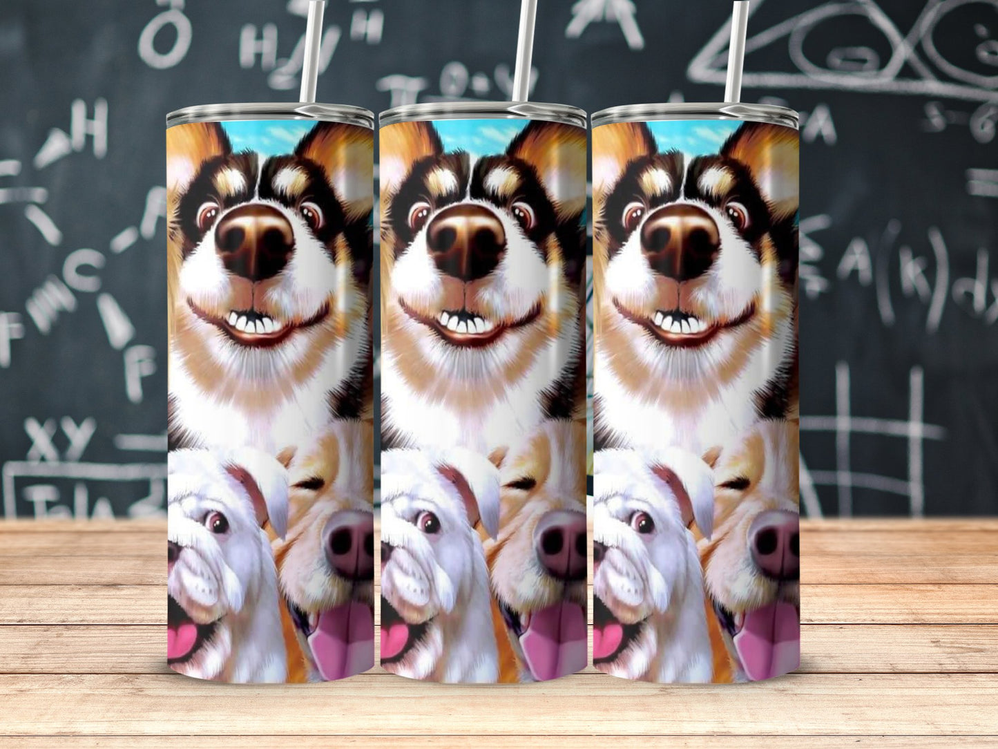 Cute Cartoon Dog Faces Full Wrap Tumbler product type