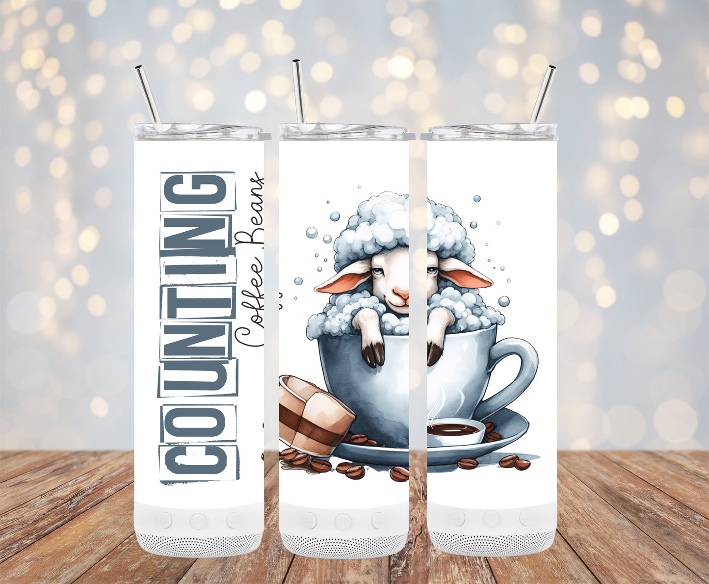 Counting Coffee Beans Lamb Custom Design Tumbler product
