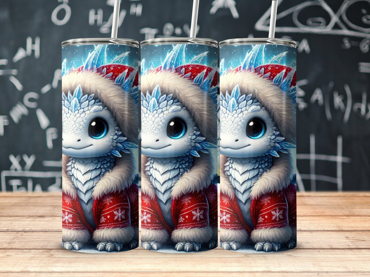 Adorable Winter-Themed Dragon Character Tumbler product type