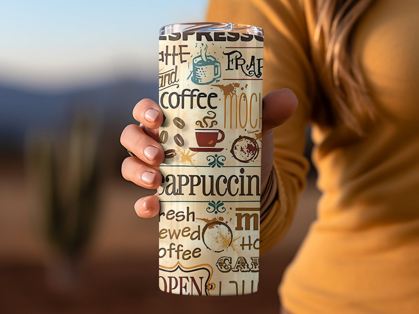 Coffee Themed Cappuccino Travel Mug product type