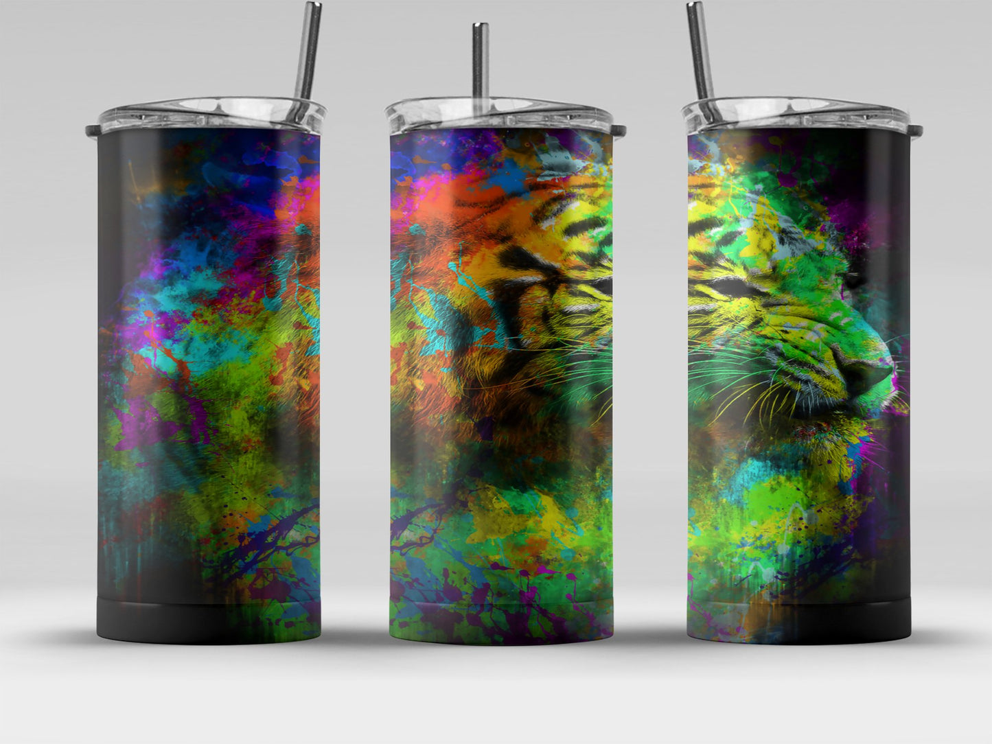 Colorful Tiger Art Insulated Stainless Steel Tumbler product