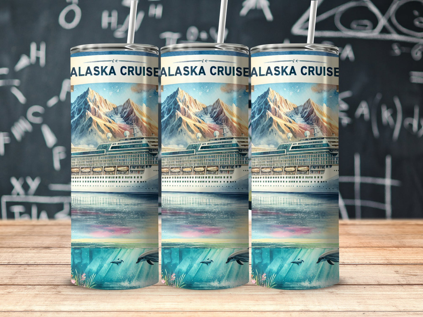 Alaska Cruise Travel Tumbler with Scenic Mountain product