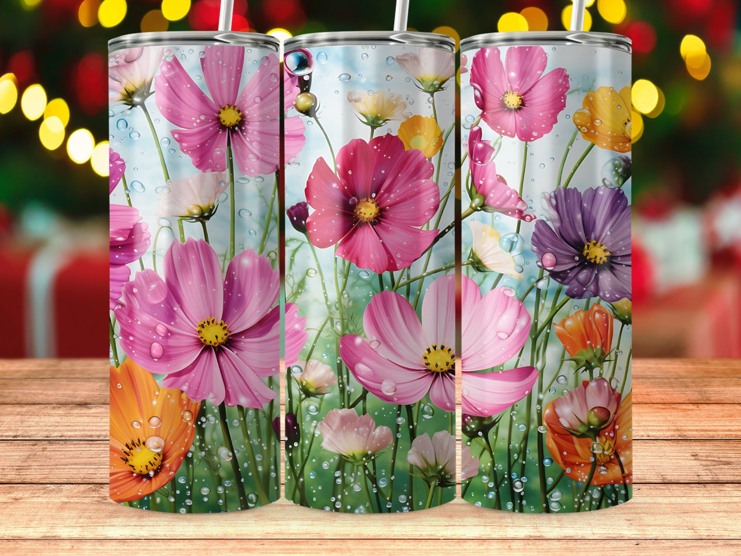 Beautiful Floral Design Colorful Tumbler Cup product type