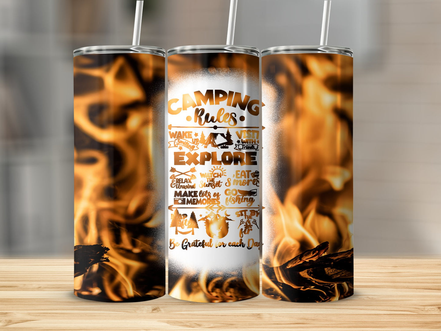 Camping Rules Explore Printed Insulated Tumbler product