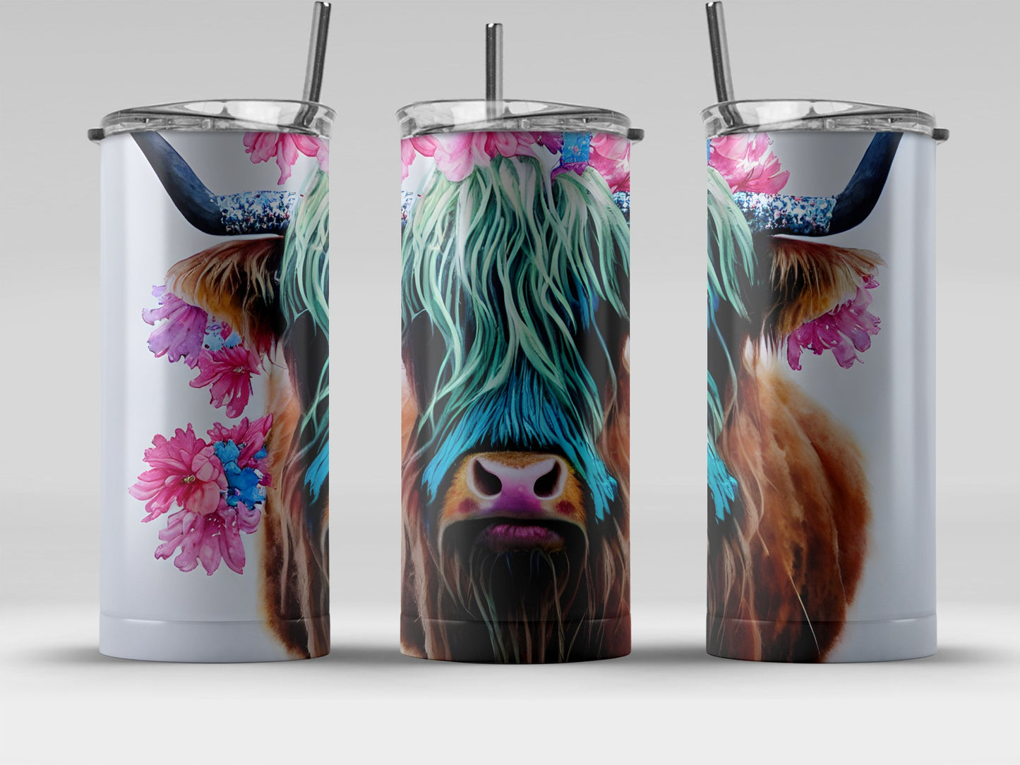Colorful Highland Cow Custom Design Tumbler product