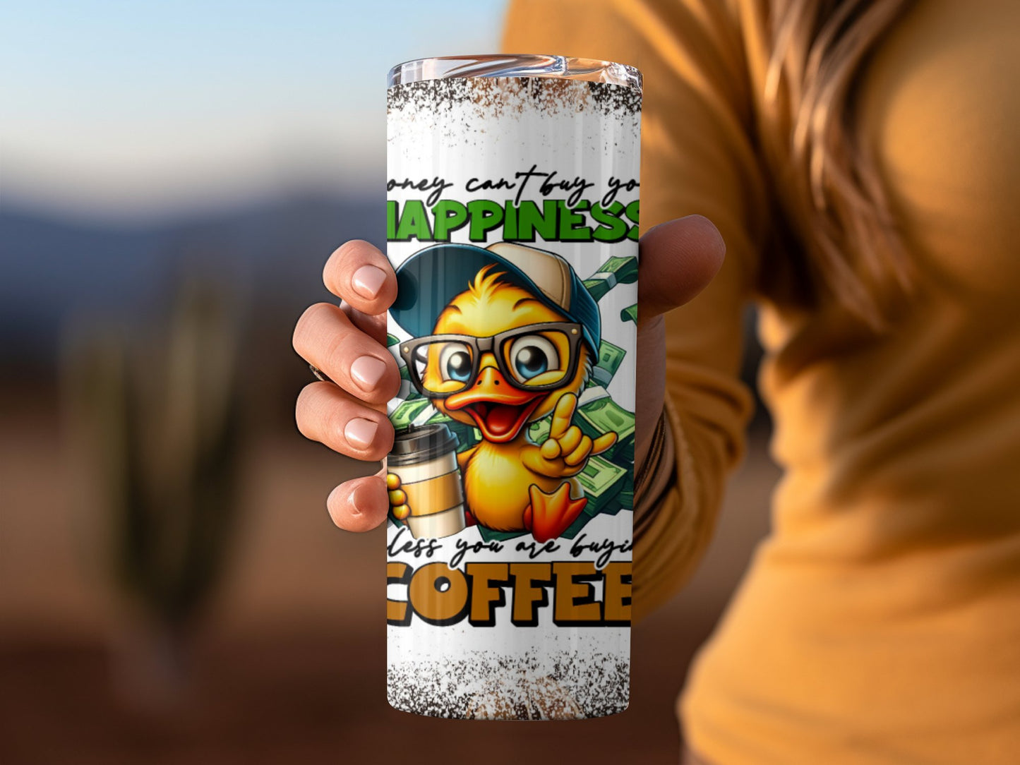 Funny Duck Coffee Happiness Quote Insulated Tumbler product