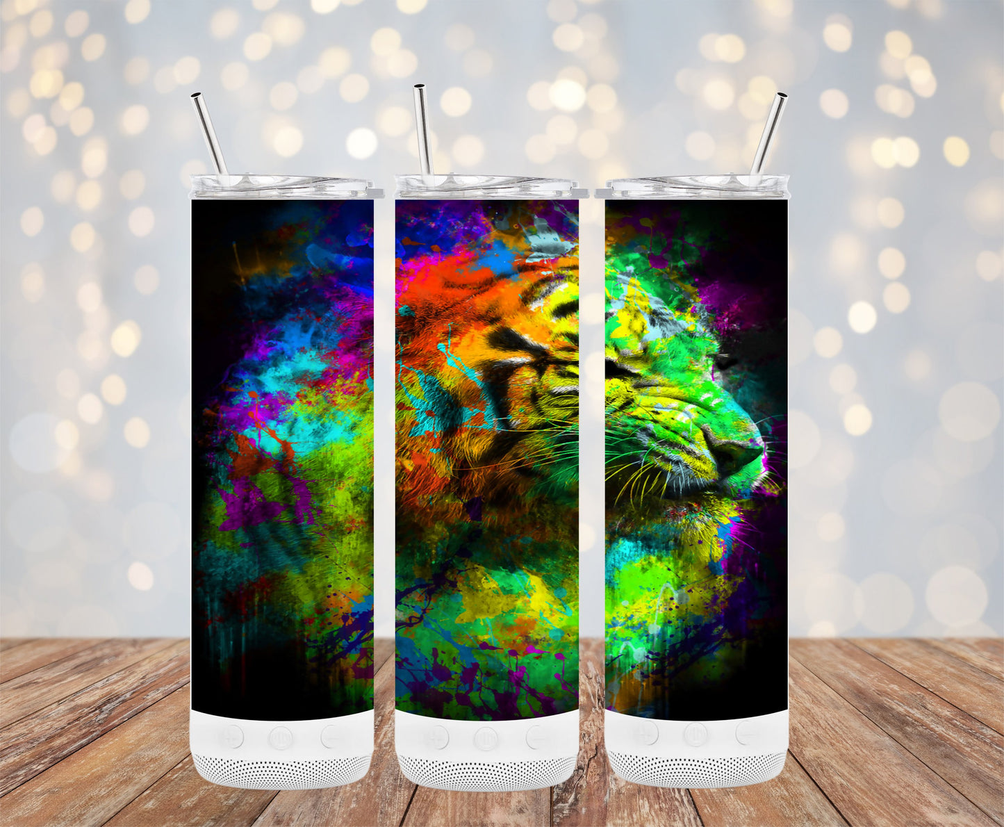 Vibrant Tiger Art Design Insulated Beverage Holder product
