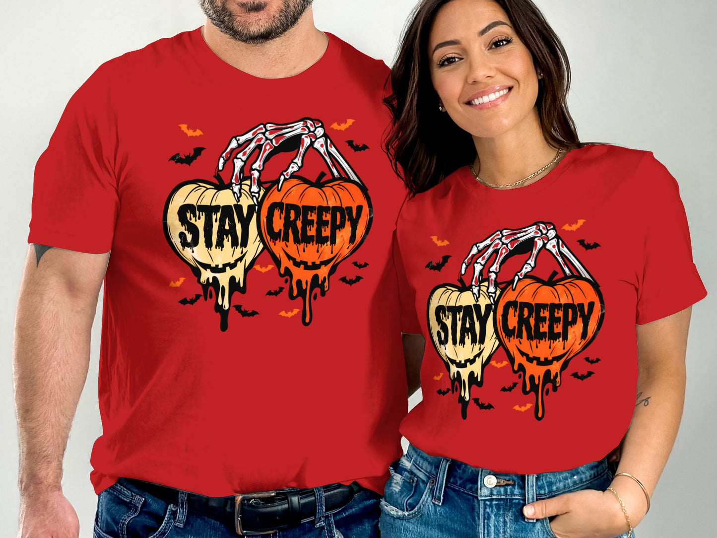 Stay Creepy Skeleton Hands And Pumpkins Shirt product