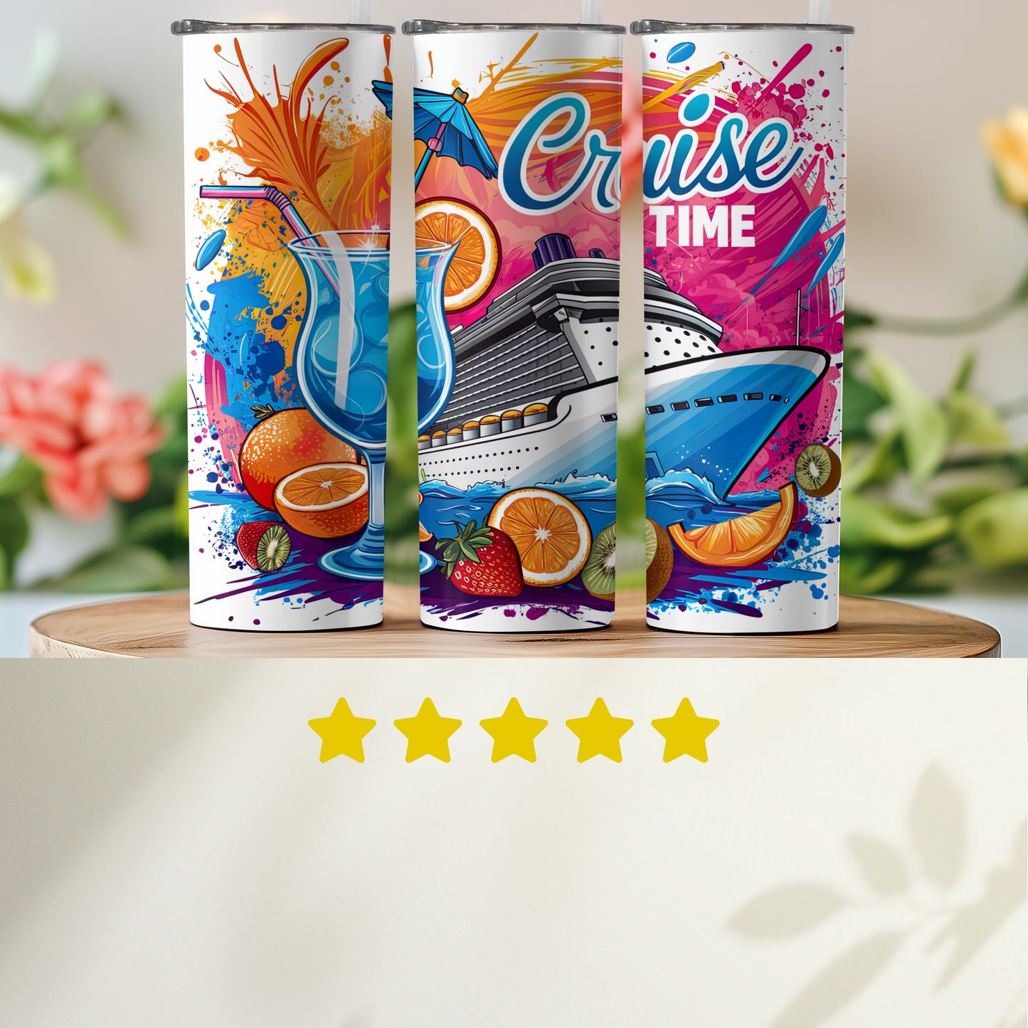 Cruise Time Tumblers with Tropical Graphics product