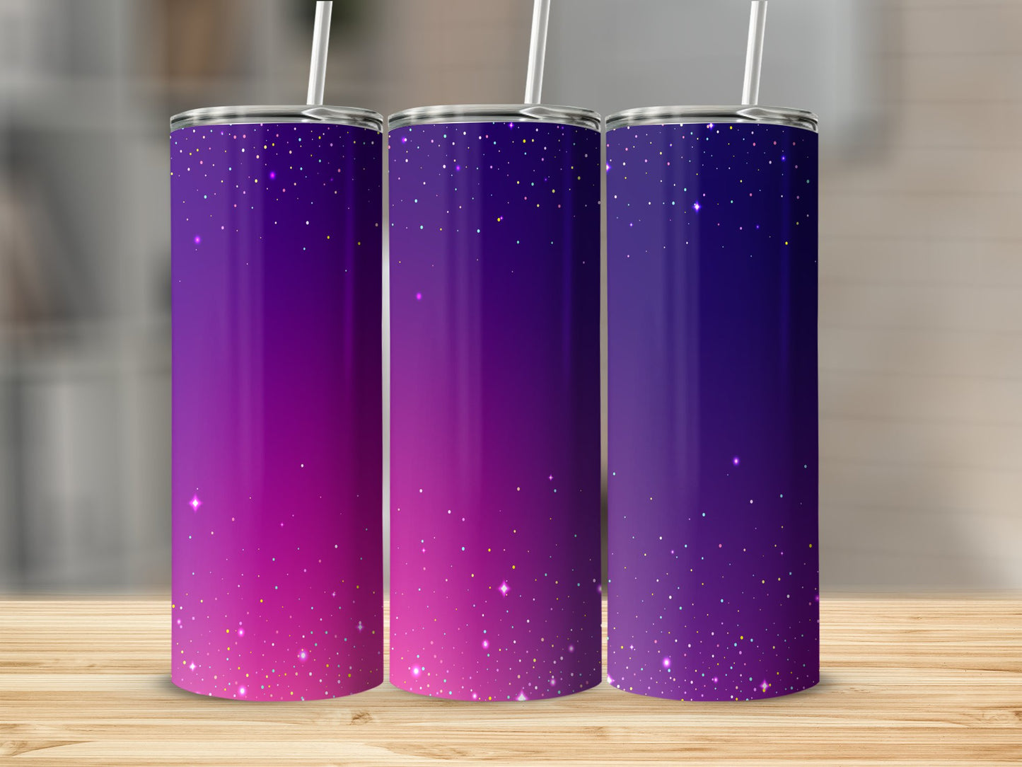 Gradient Purple and Pink Starry Tumbler product