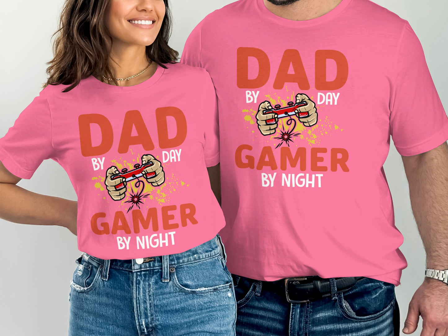 Dad By Day Gamer By Night Funny Matching Shirts product