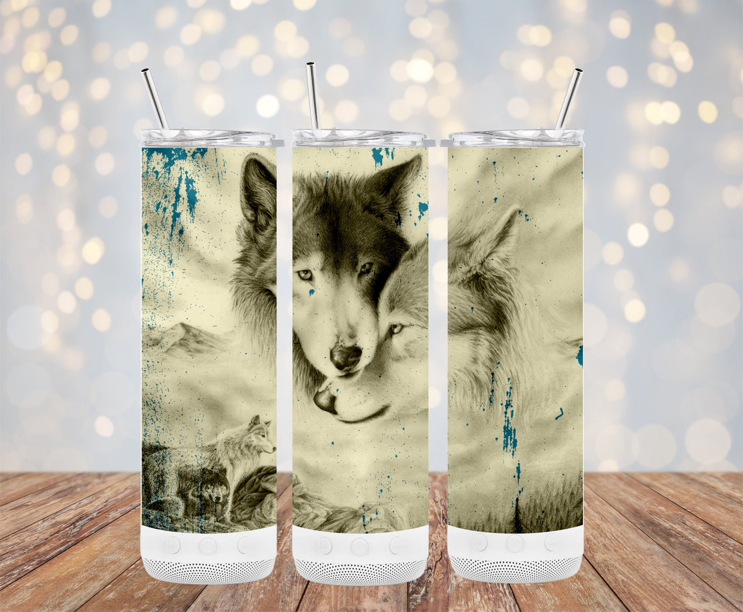 Wolf Themed Design on a Insulated Tumbler product