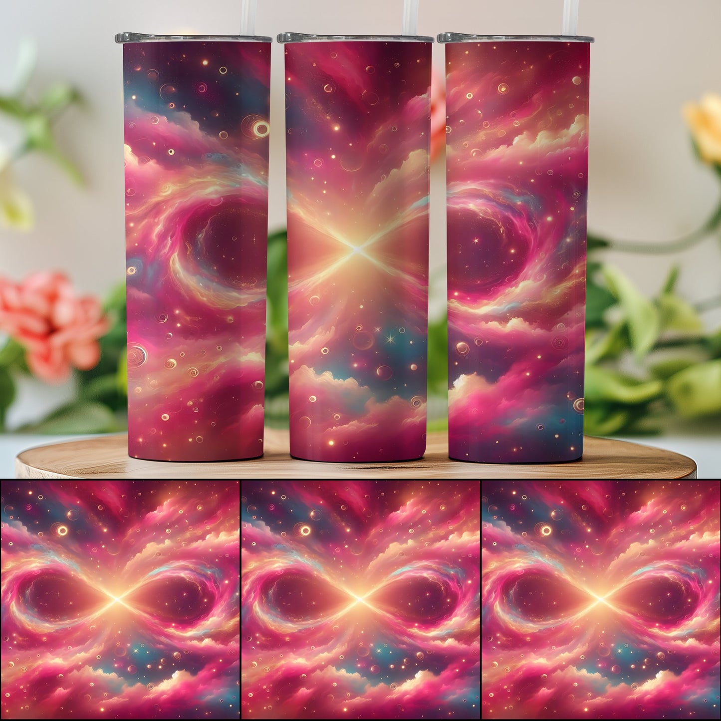 Cosmic Infinity Pink Design Tumbler Beverage Holder product
