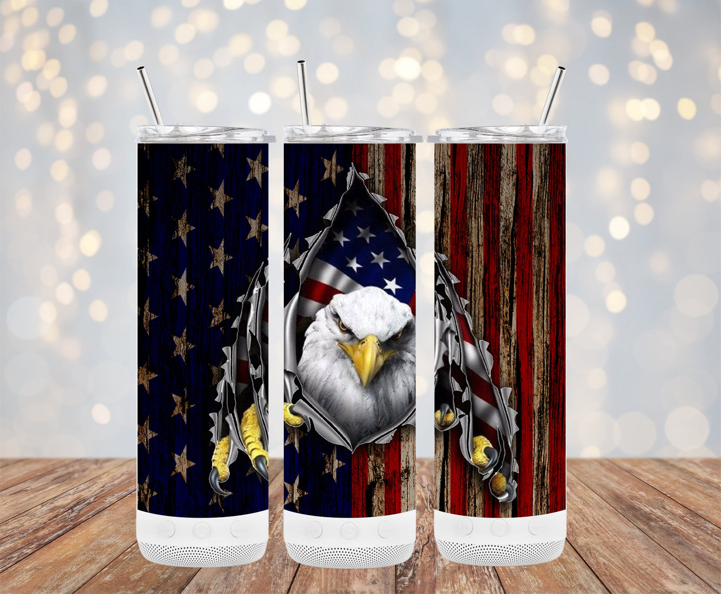Patriotic Eagle and Flag Design Insulated Tumbler product