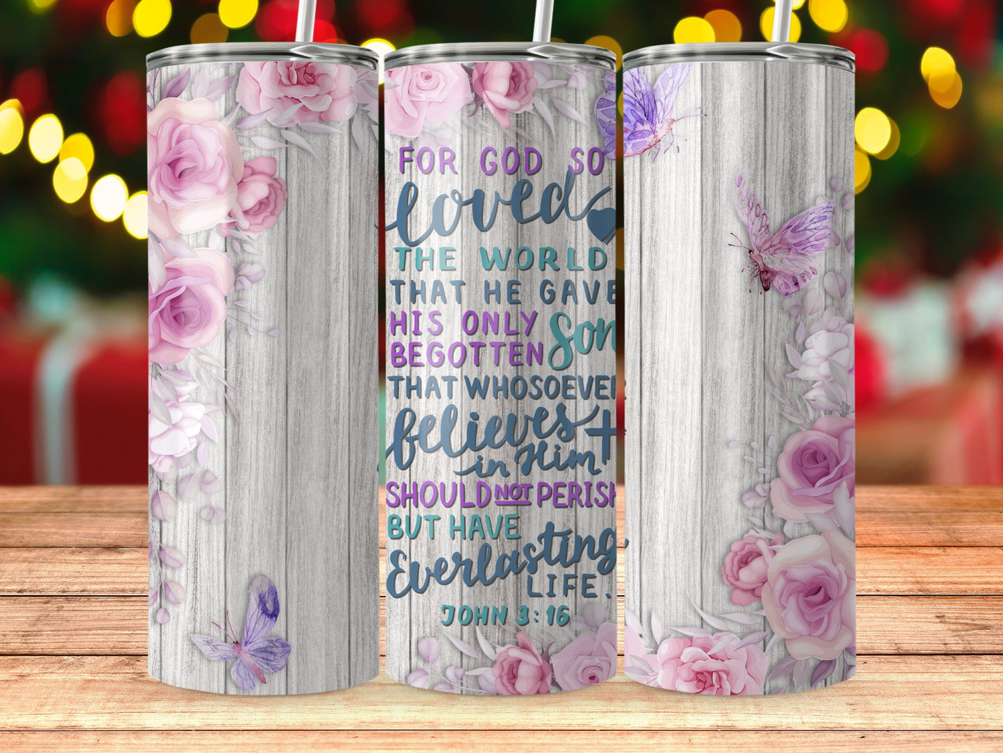 Floral Design Christian John 3:16 Tumbler product