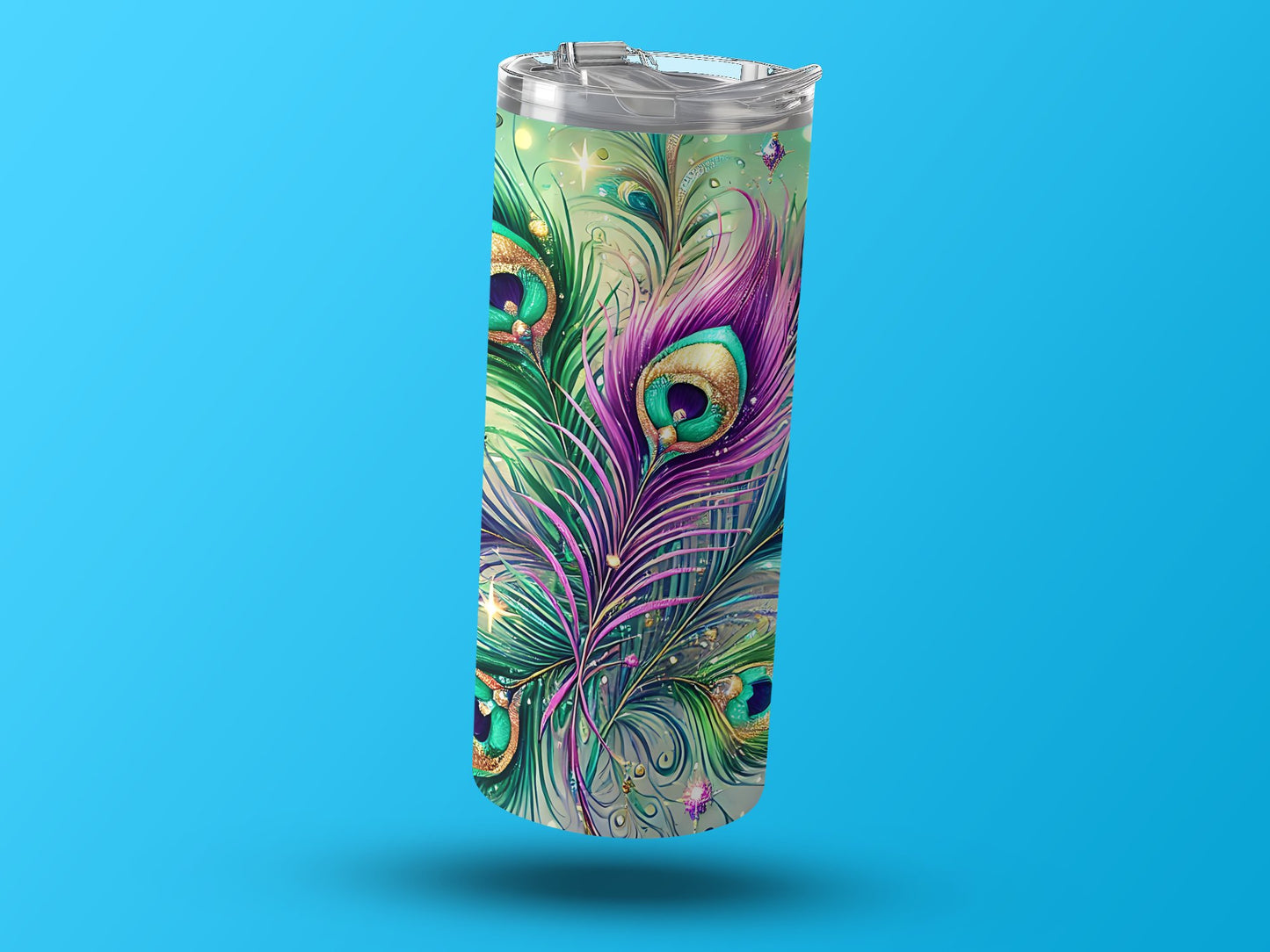 Vibrant Peacock Feather Insulated Tumbler product