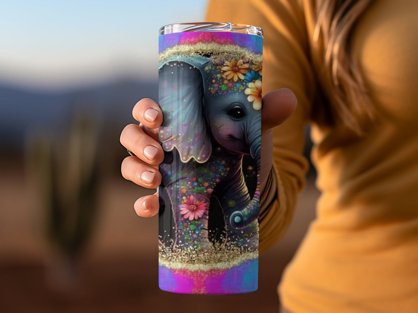 Colorful Elephant Art Design Insulated Tumbler product