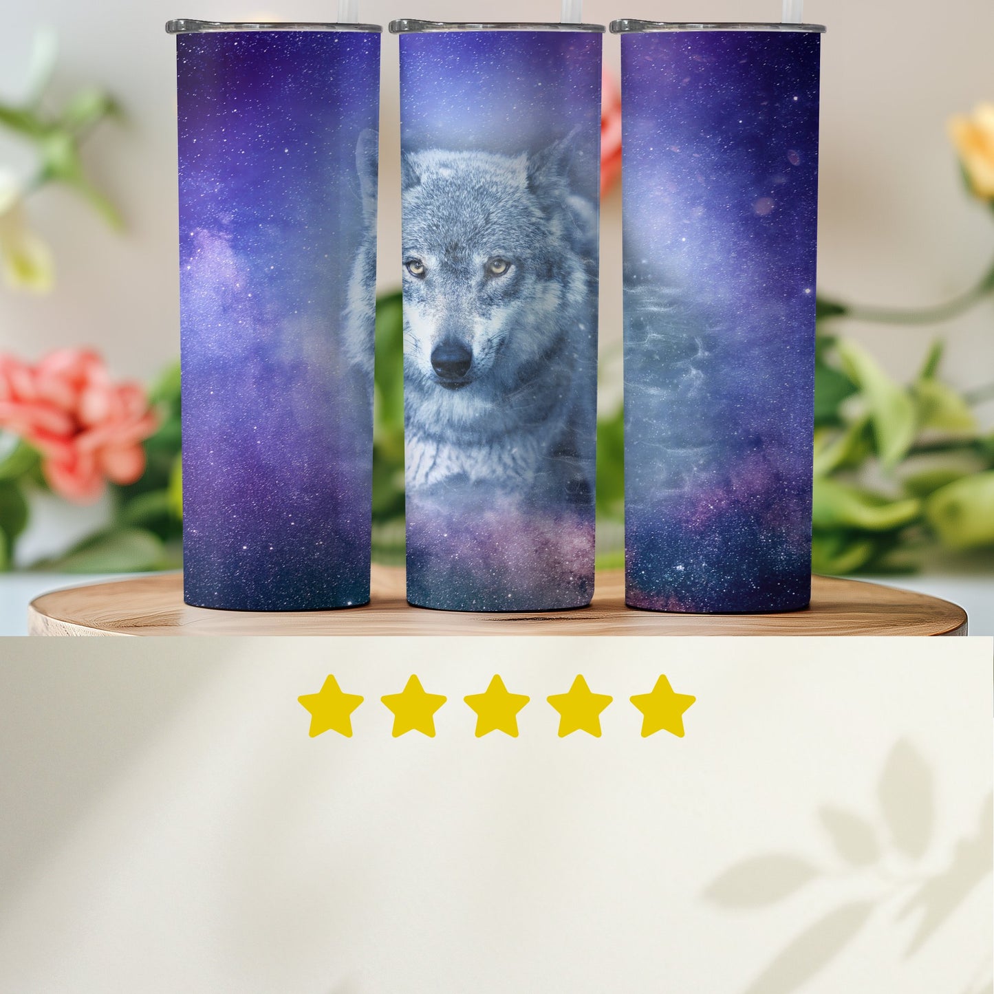 Starry Night Wolf Artwork Insulated Tumbler product type