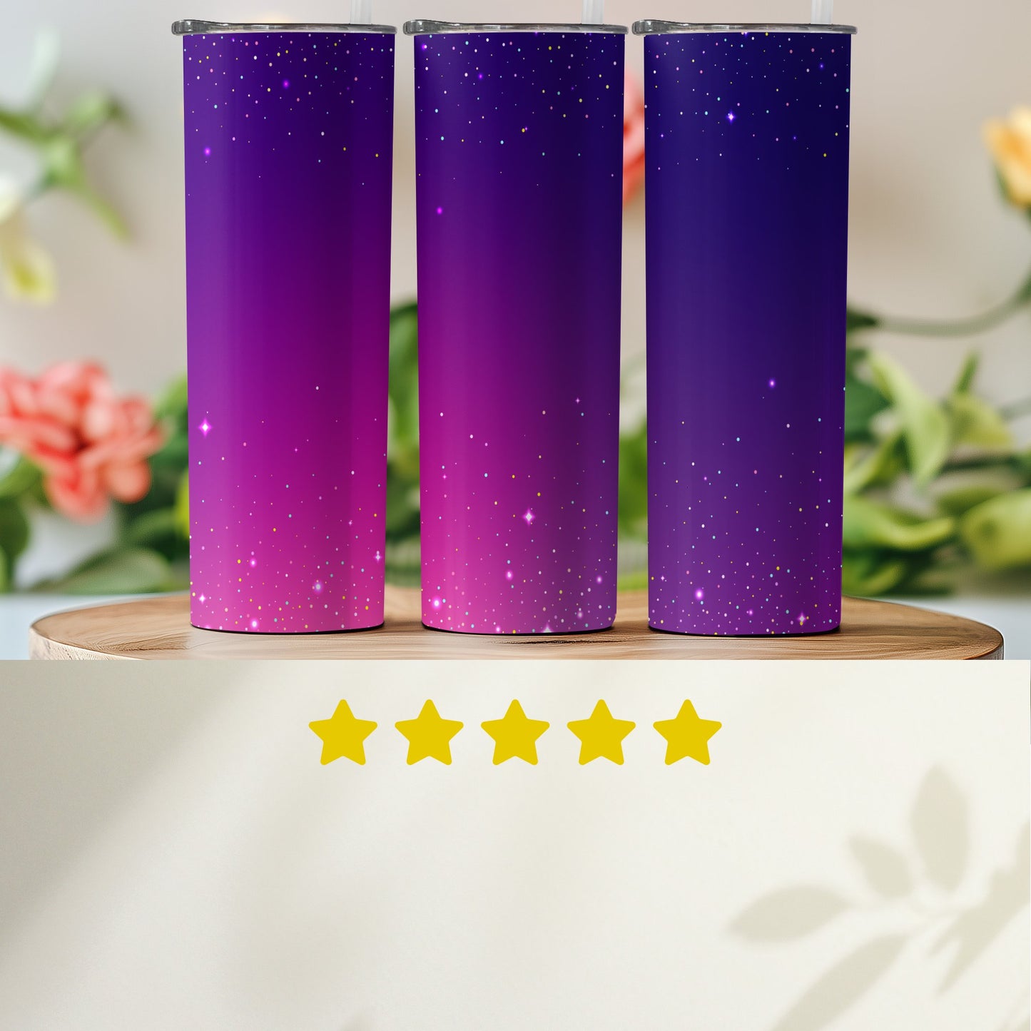 Starry Night Sky Purple Gradient Tumbler product