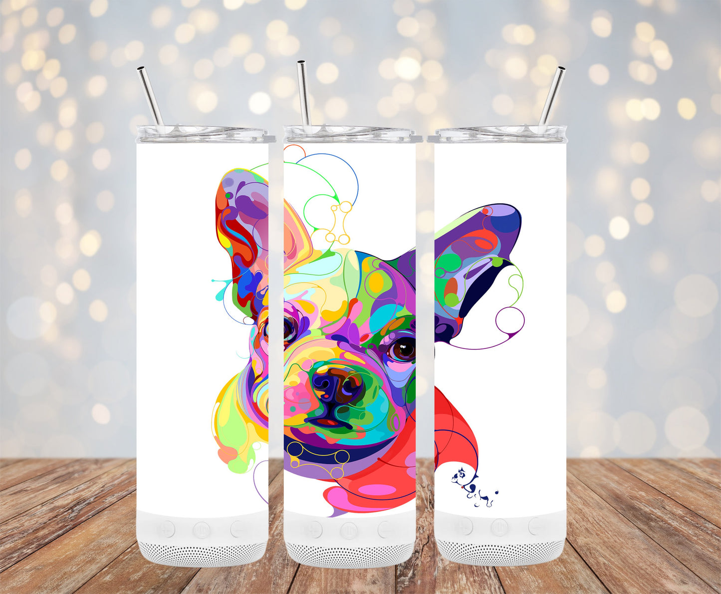Colorful French Bulldog Artwork Insulated Tumbler product type