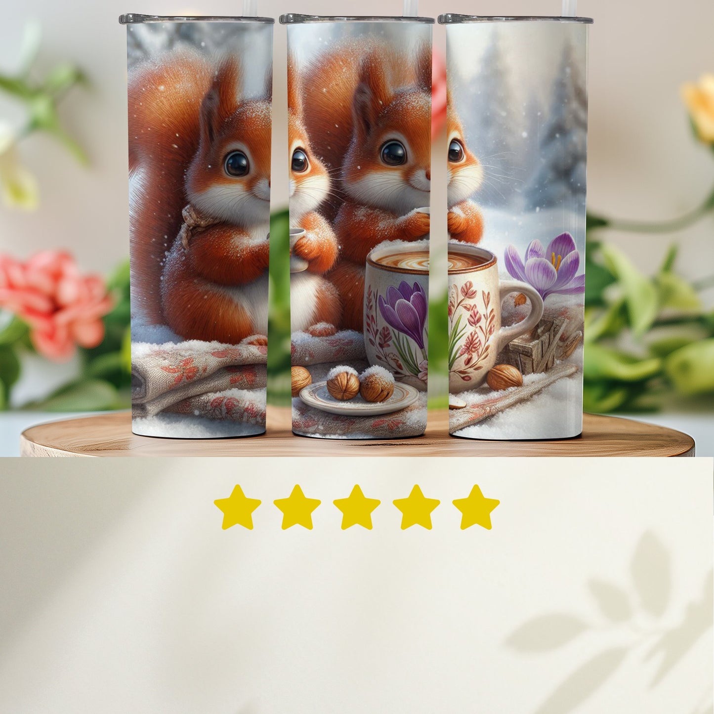 Cute Squirrel Winter Scene Coffee Tumbler product