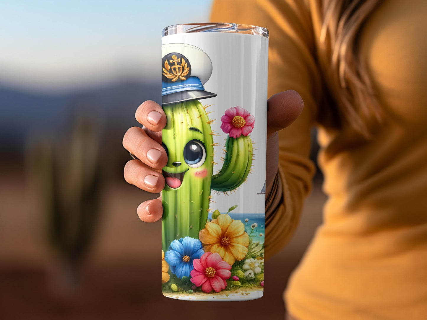 Adorable Cactus Captain Tumbler for Beverage Lover product