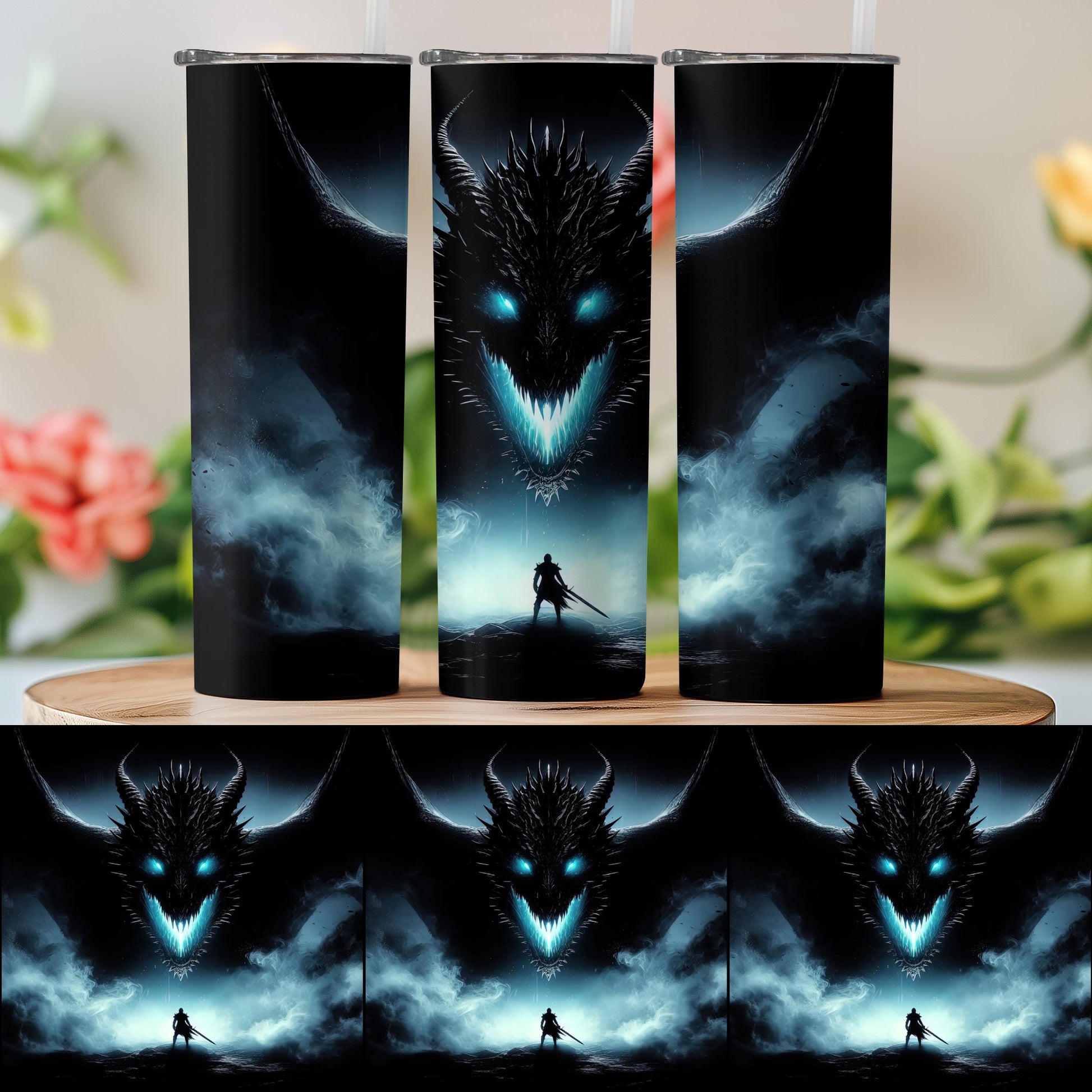 Dark Fantasy Dragon Warrior Themed Tumbler product