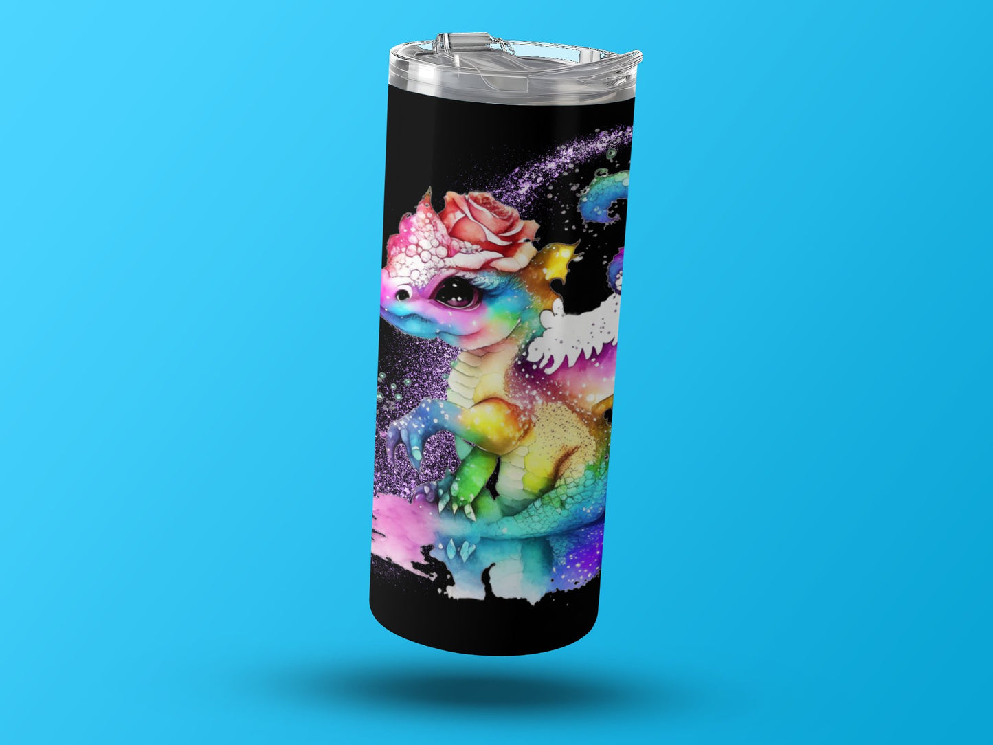 Colorful Fantasy Dragon with Rose Design Tumbler product type