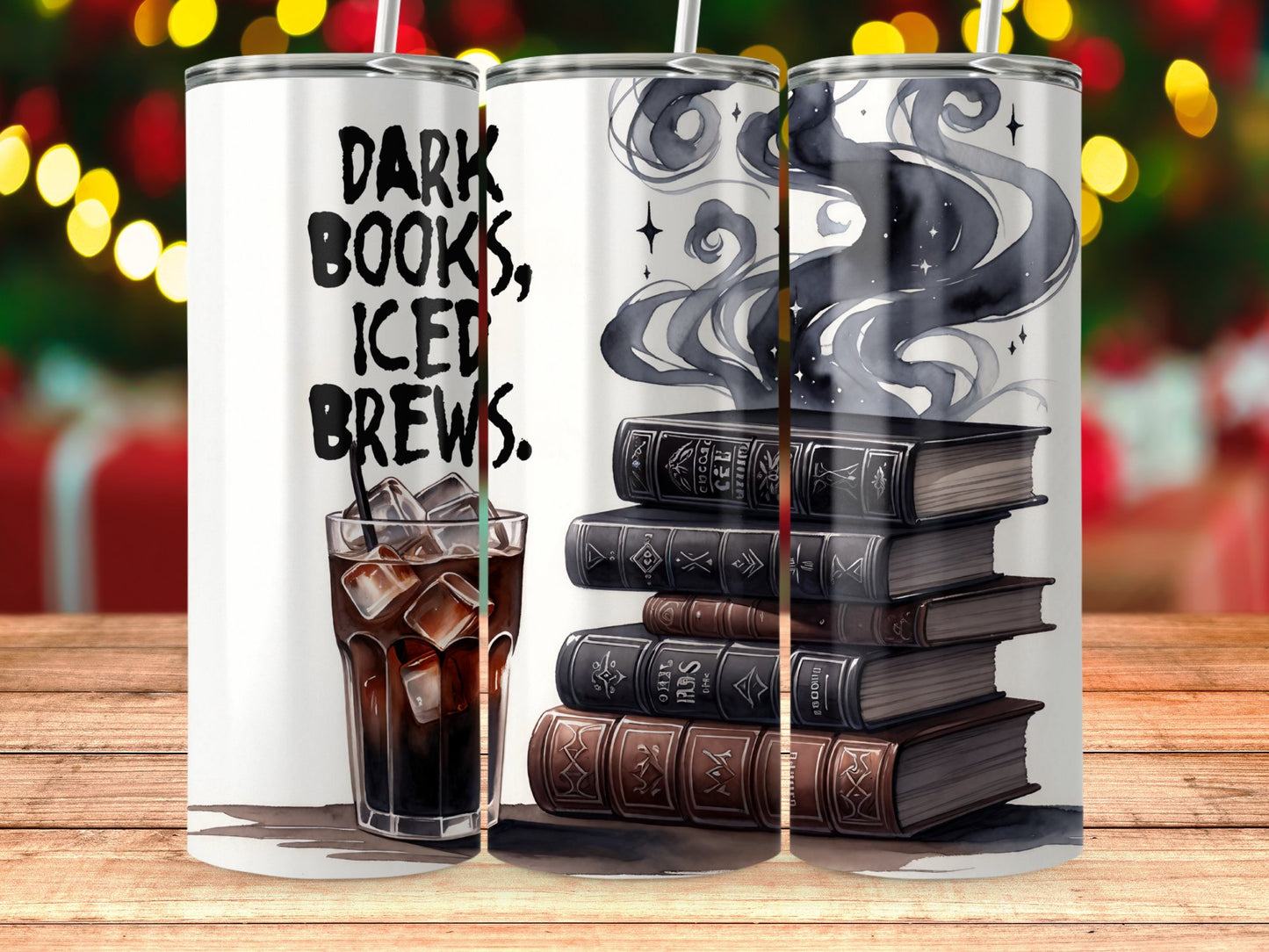 Dark Books Iced Brews Tumbler Unique Drinkware product type