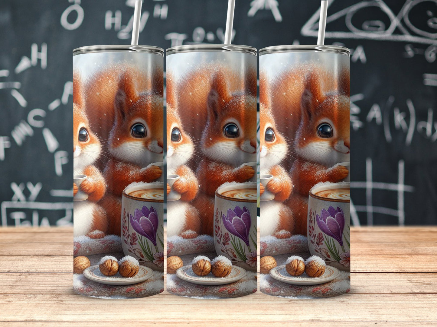 Adorable Squirrel and Coffee Artwork Tumbler product type