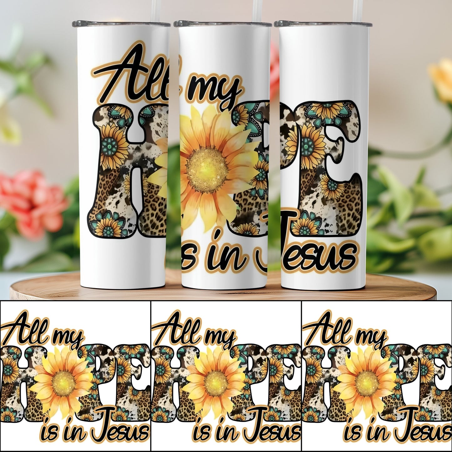 All My Hope is in Jesus Floral Leopard Print product