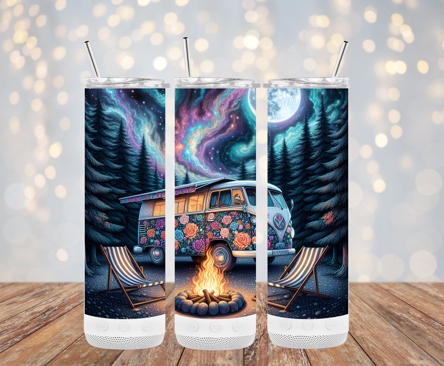 Mystical Night Camper Van Scene Personalized Tumbler product