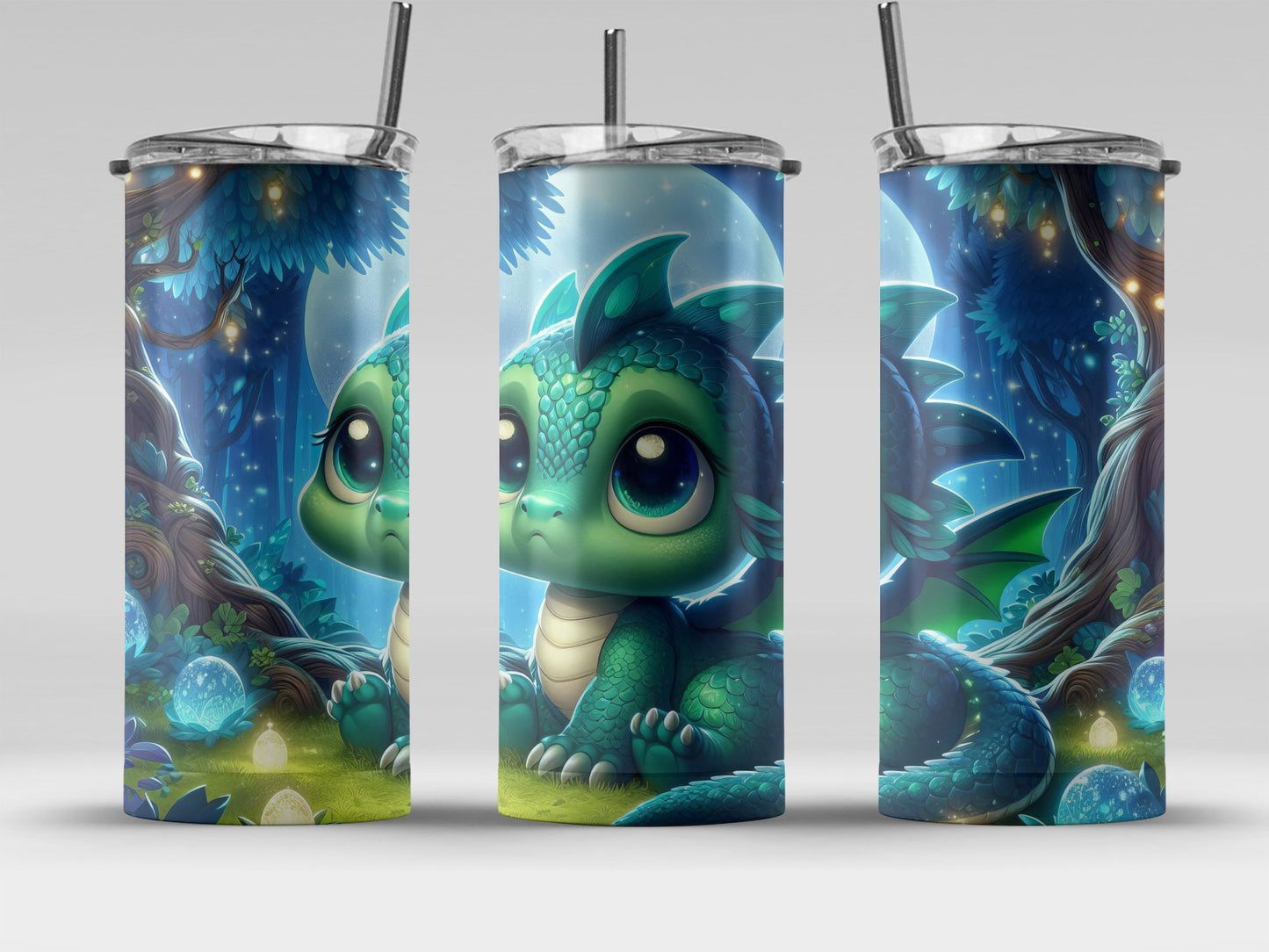 Cute Baby Dragon In Enchanted Forest Tumbler product