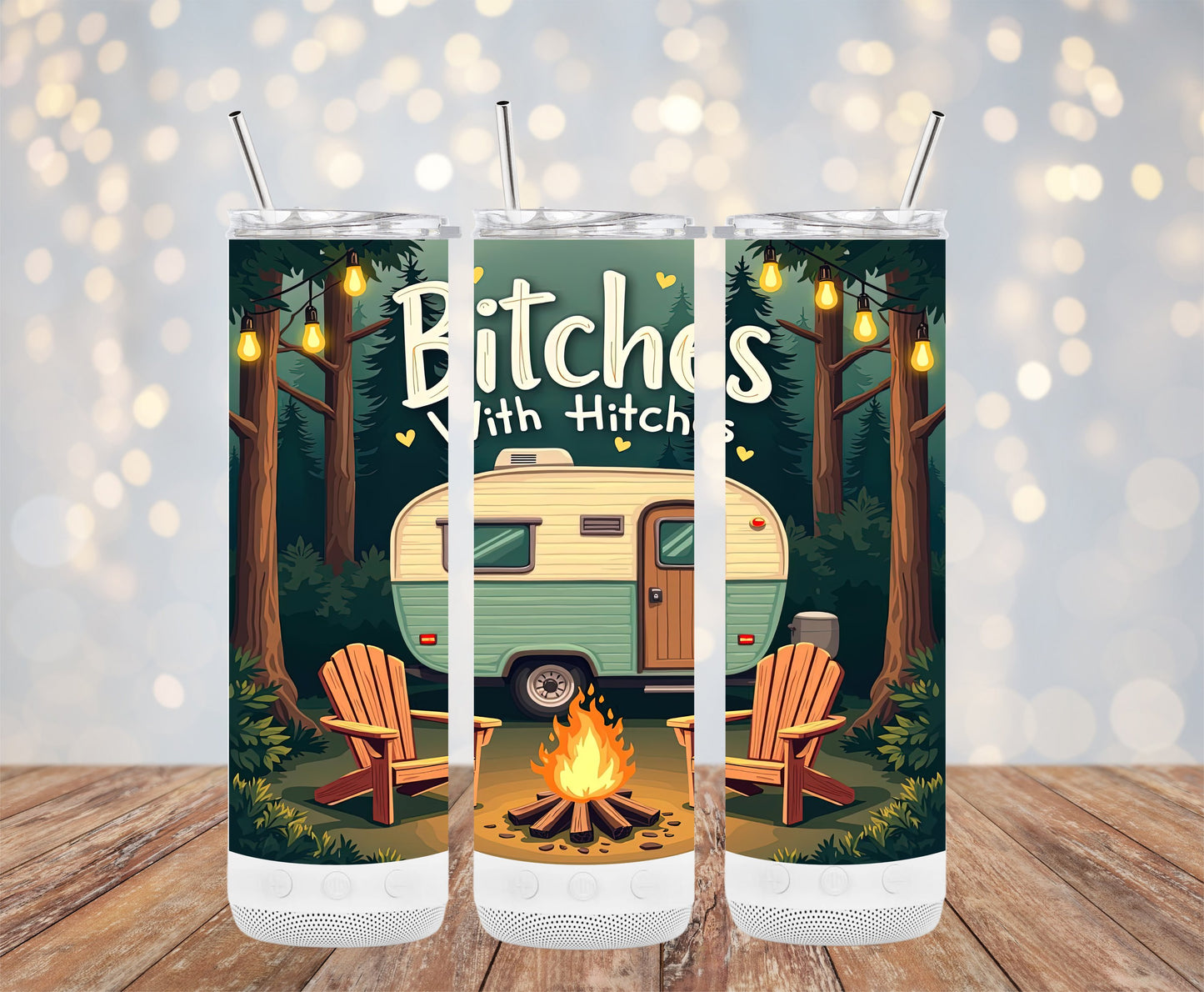 Bitches with Hitches Camper Fire Tumbler product type