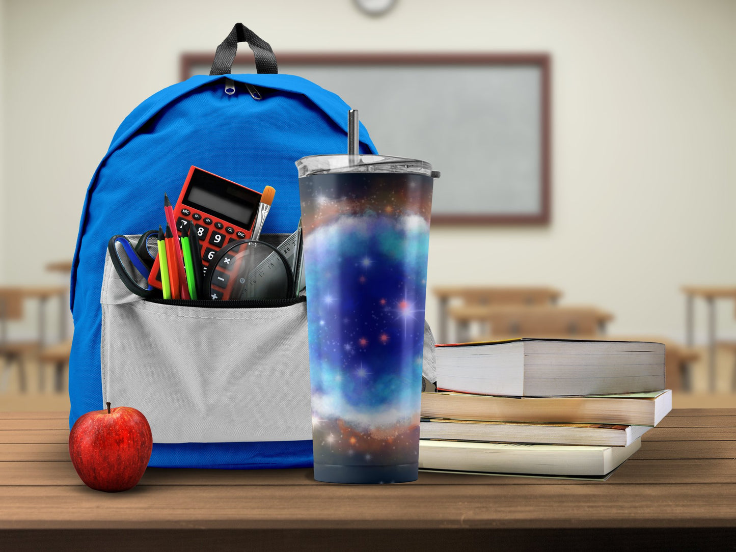 School Supplies Set with Galaxy Print Tumbler product type
