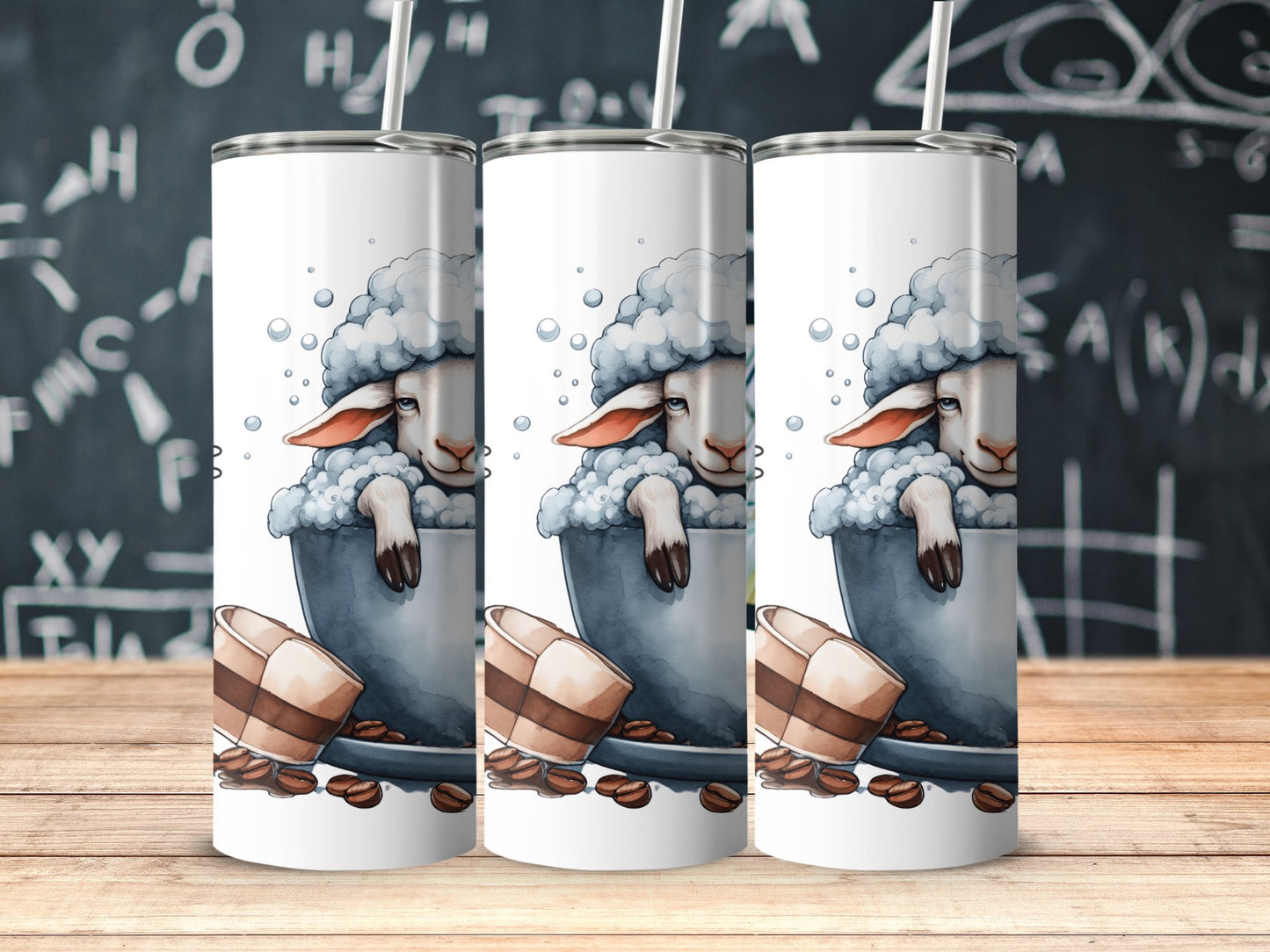 Cute Sheep in Bath with Coffee Design Tumbler product type